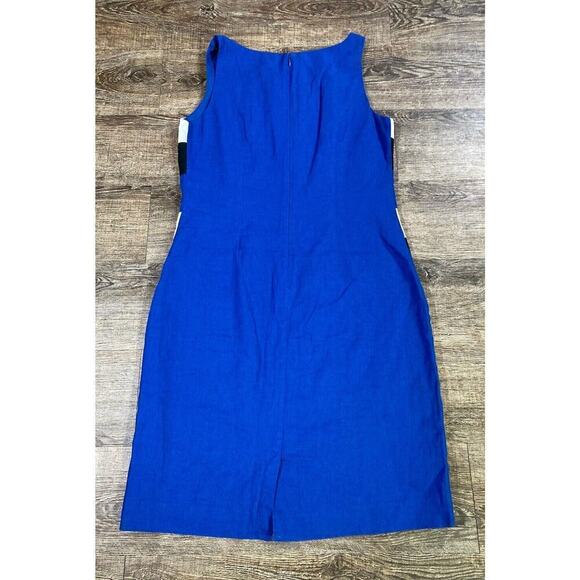 Banana Republic Linen Blend Color Block Shift Dress Blue Multi Stripe Women’s 2 - Picture 8 of 9